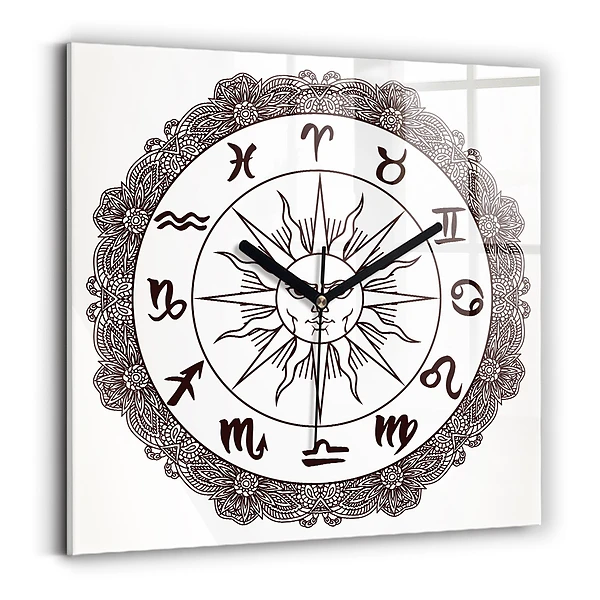 Wanduhr quadratisch mit motiv Dekorative Tierkreiszeichen