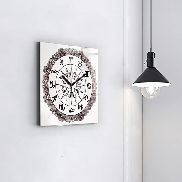 Wanduhr quadratisch mit motiv Dekorative Tierkreiszeichen