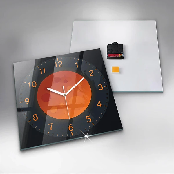Wanduhr modern quadratisch Vollmond
