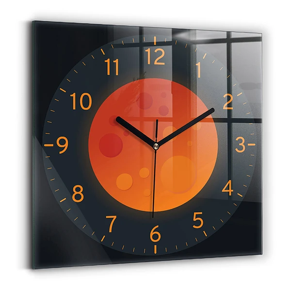 Wanduhr modern quadratisch Vollmond