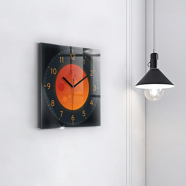 Wanduhr modern quadratisch Vollmond