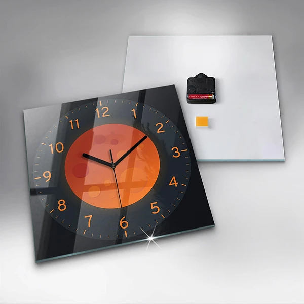 Wanduhr modern quadratisch Vollmond