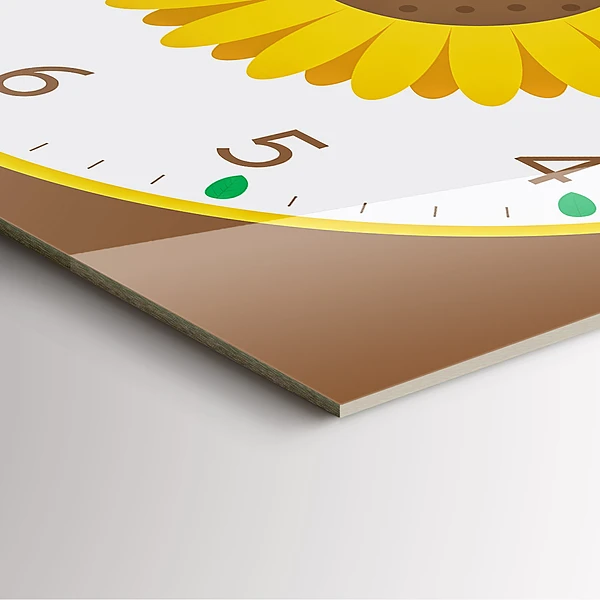Wanduhr quadratisch mit motiv Sonnenblume