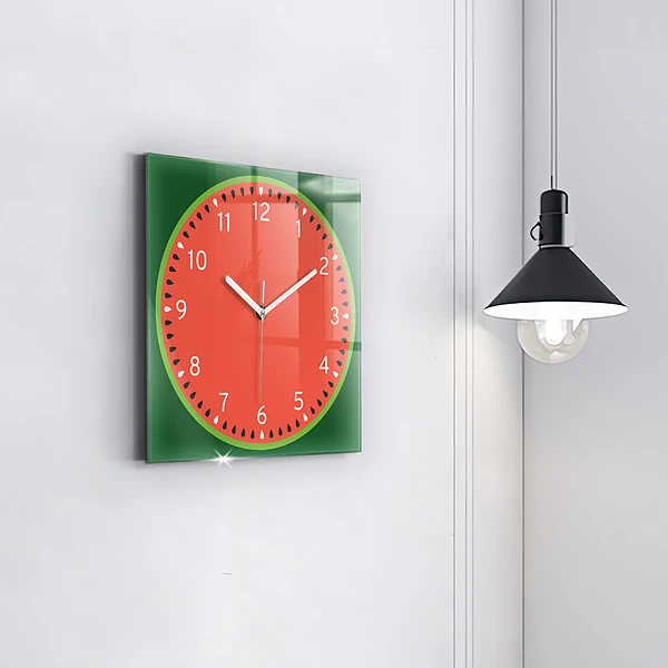Wanduhr quadratisch Süße Wassermelone