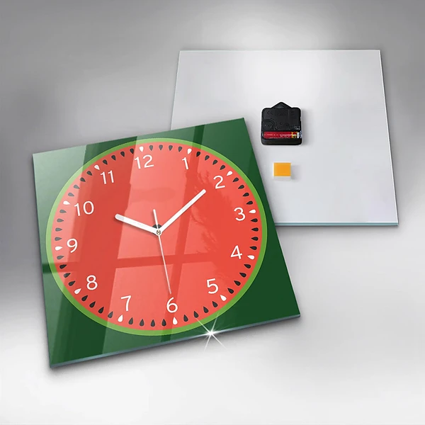 Wanduhr quadratisch Süße Wassermelone