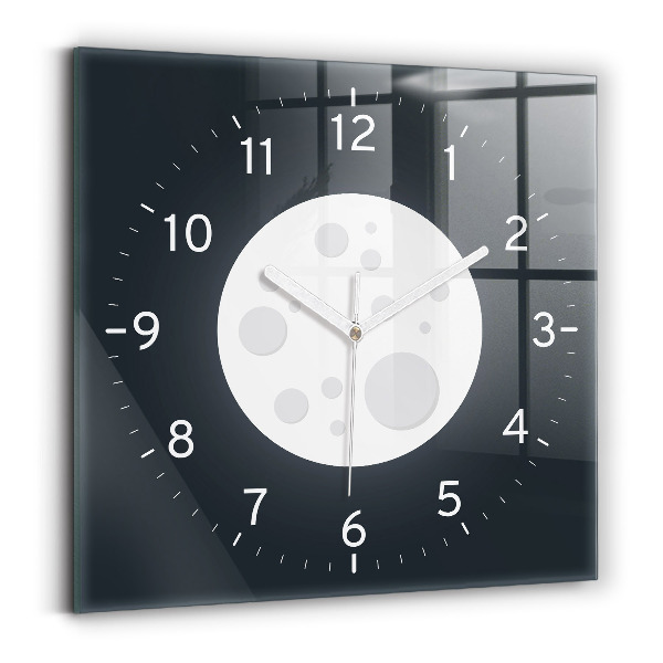 Wanduhr modern quadratisch Vollmond