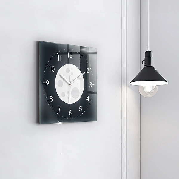 Wanduhr modern quadratisch Vollmond
