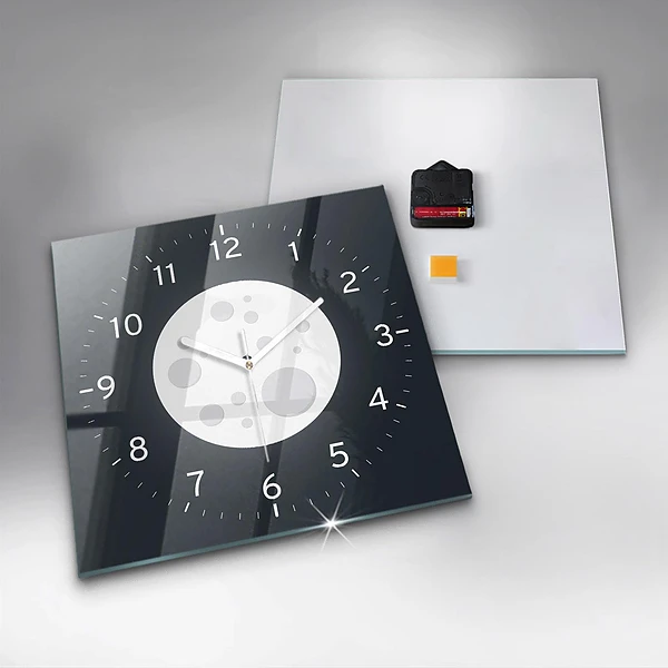 Wanduhr modern quadratisch Vollmond