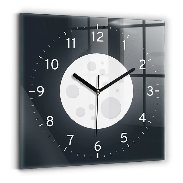 Wanduhr modern quadratisch Vollmond
