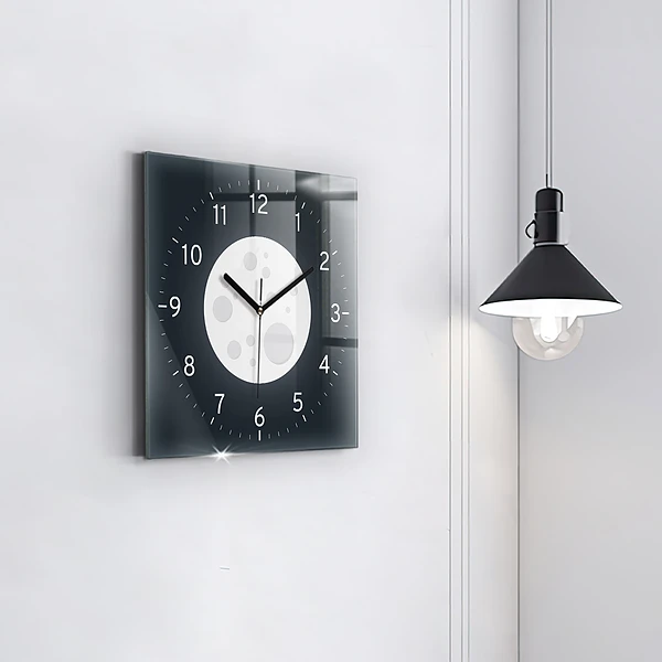 Wanduhr modern quadratisch Vollmond
