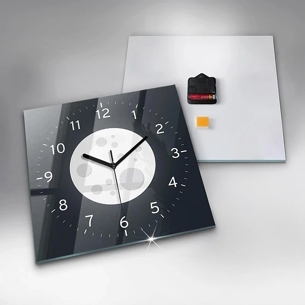 Wanduhr modern quadratisch Vollmond