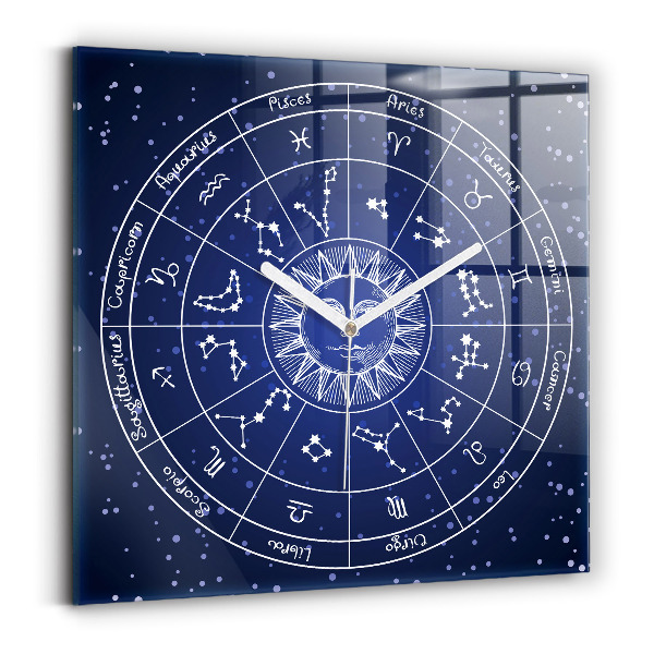 Wanduhr modern quadratisch Die Sternbilder des Tierkreises