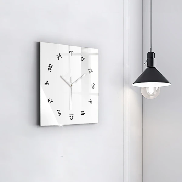 Wanduhr quadratisch mit motiv Minimalistische Tierkreiszeichen