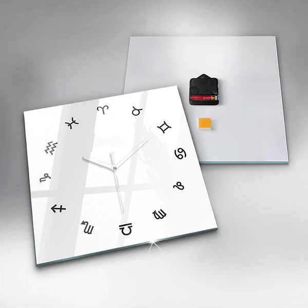 Wanduhr quadratisch mit motiv Minimalistische Tierkreiszeichen