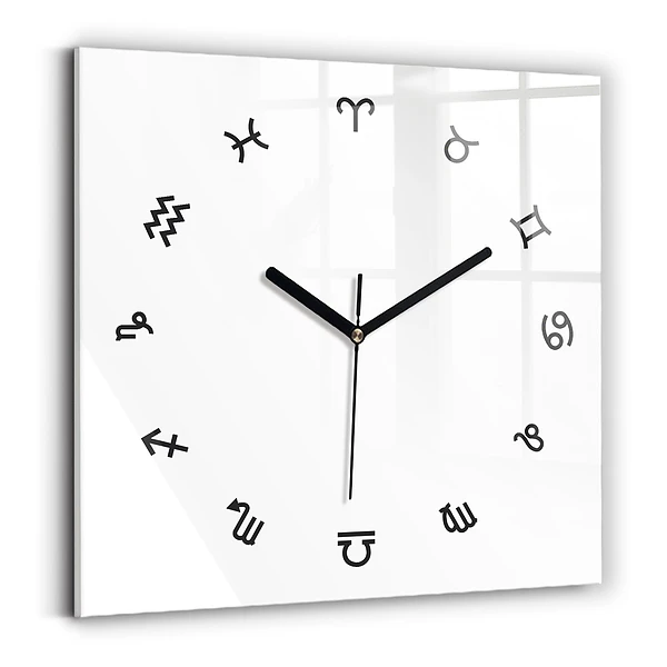 Wanduhr quadratisch mit motiv Minimalistische Tierkreiszeichen