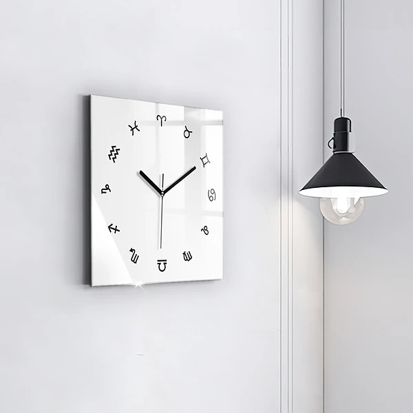 Wanduhr quadratisch mit motiv Minimalistische Tierkreiszeichen