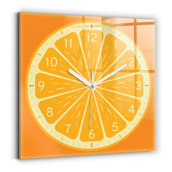 Wanduhr quadratisch Saftige Orange