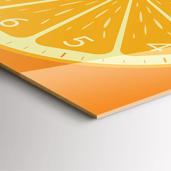 Wanduhr quadratisch Saftige Orange