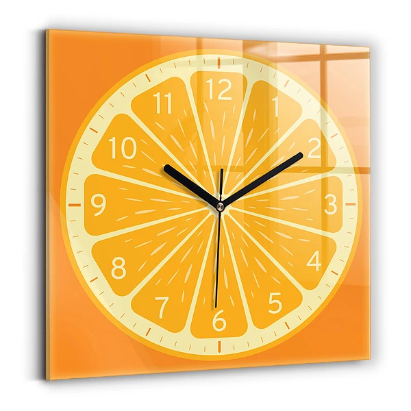 Wanduhr quadratisch Saftige Orange