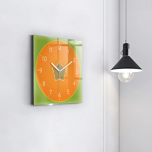 Wanduhr quadratisch mit motiv Papaya-Frucht