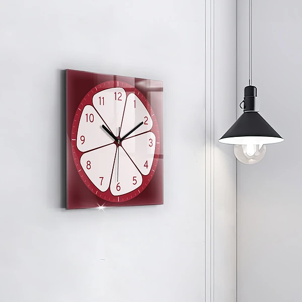 Wanduhr quadratisch Geschnittenes Obst