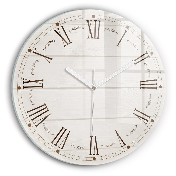 Wanduhr glas rund Römische Ziffern