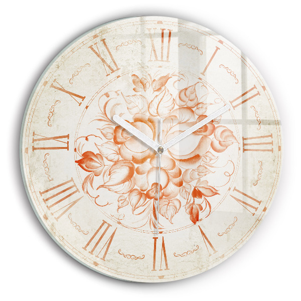 Wanduhr glas rund Römisches Motiv