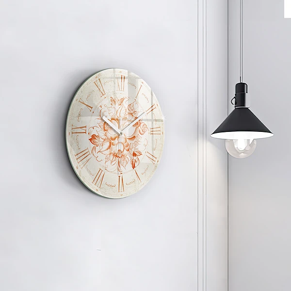 Wanduhr glas rund Römisches Motiv