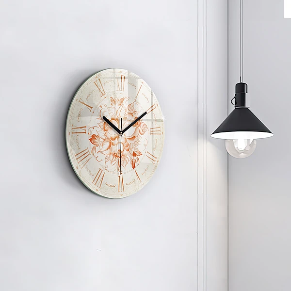 Wanduhr glas rund Römisches Motiv