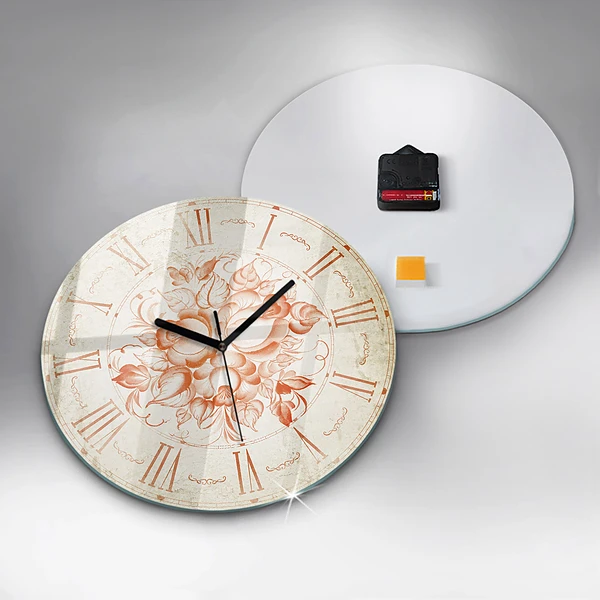 Wanduhr glas rund Römisches Motiv