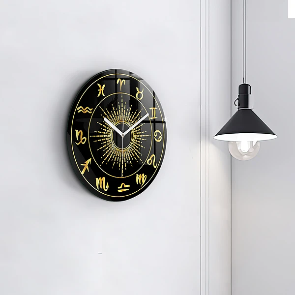 Wanduhr rund mit motiv Tierkreiszeichen