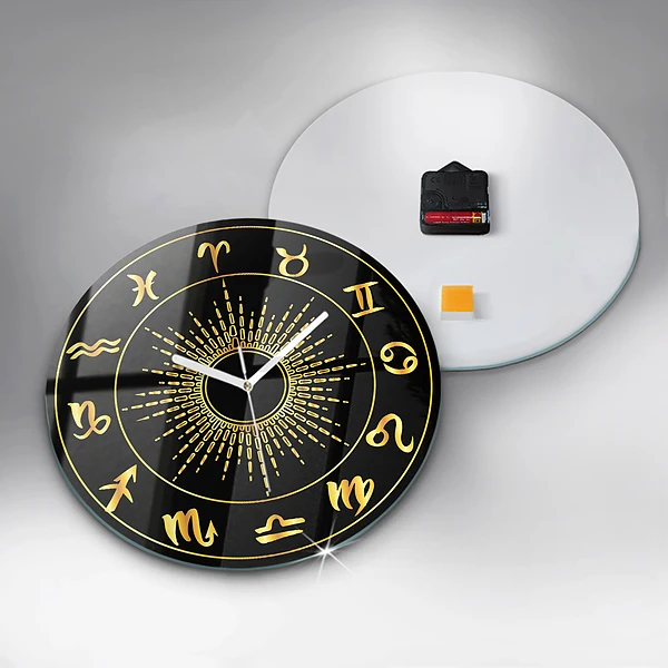 Wanduhr rund mit motiv Tierkreiszeichen