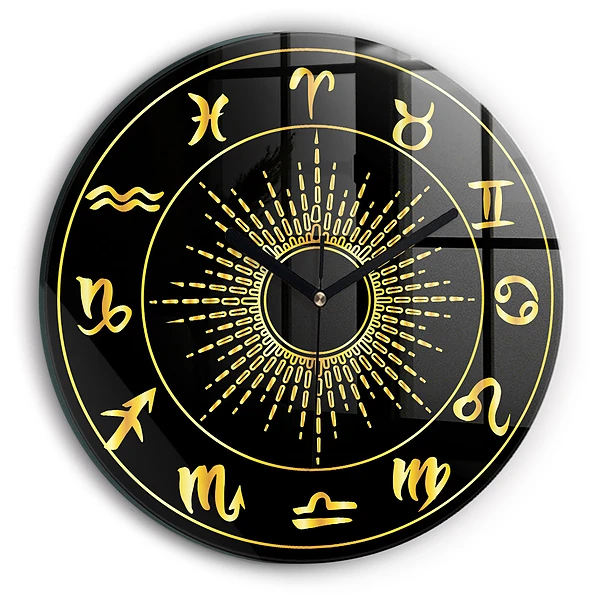 Wanduhr rund mit motiv Tierkreiszeichen