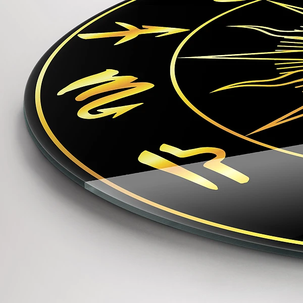 Wanduhr rund Goldene Tierkreiszeichen