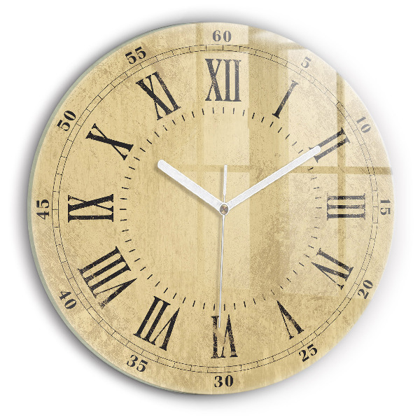 Wanduhr rund mit motiv Braune römische Ziffern