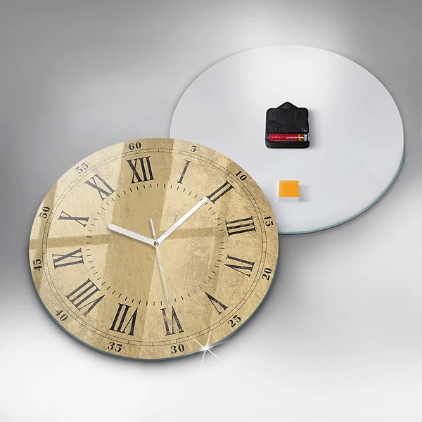 Wanduhr rund mit motiv Braune römische Ziffern