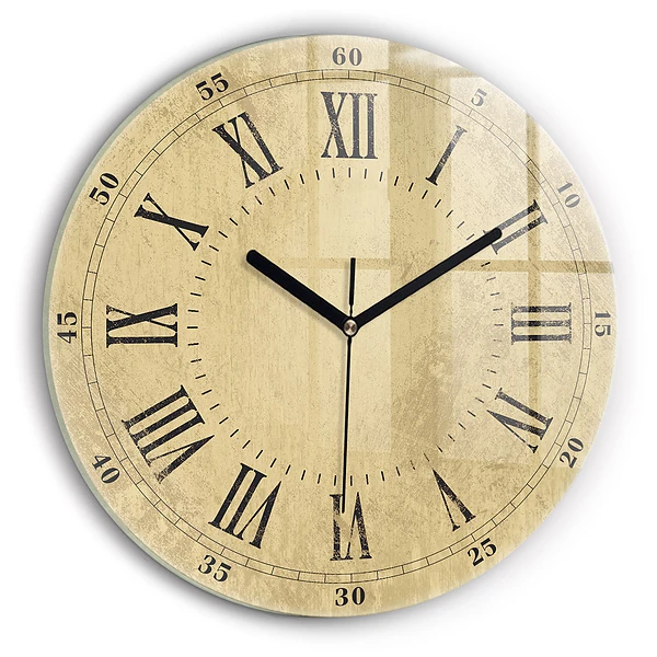 Wanduhr rund mit motiv Braune römische Ziffern