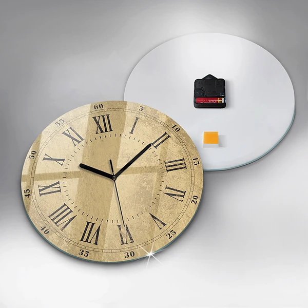 Wanduhr rund mit motiv Braune römische Ziffern