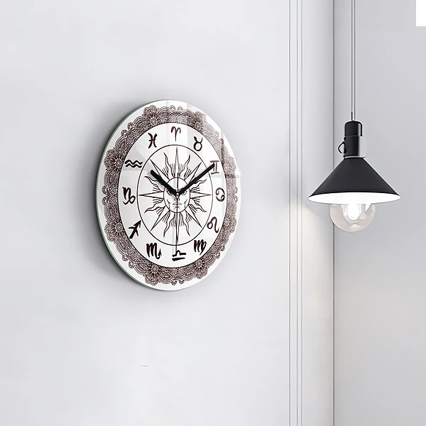 Wanduhr rund Dekorative Tierkreiszeichen