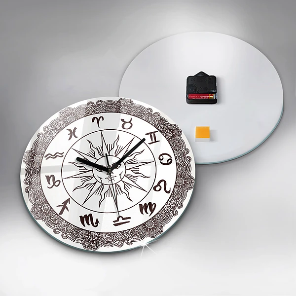 Wanduhr rund Dekorative Tierkreiszeichen