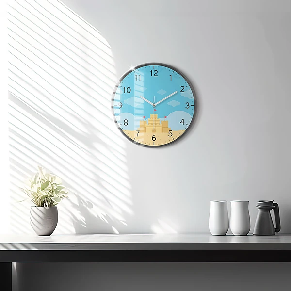Wanduhr glas rund Sandburg