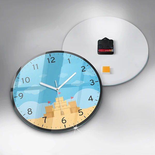 Wanduhr glas rund Sandburg
