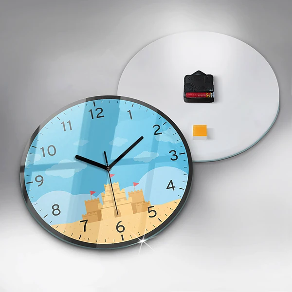 Wanduhr glas rund Sandburg