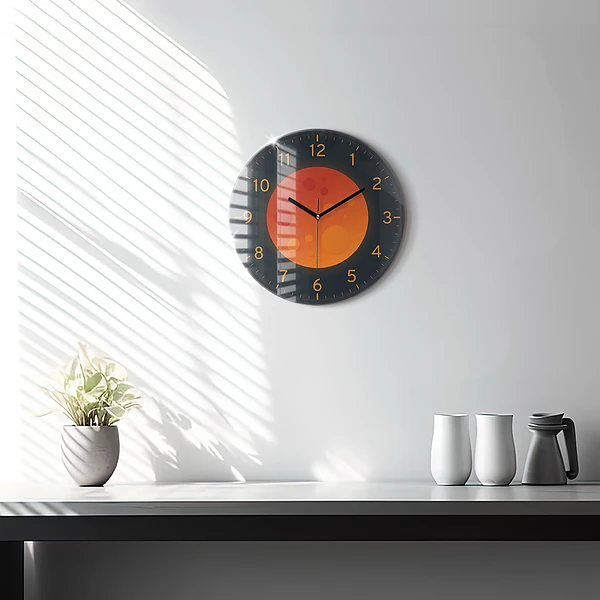 Wanduhr rund mit motiv Vollmond