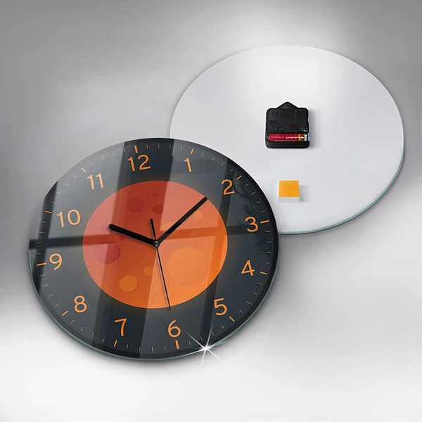 Wanduhr rund mit motiv Vollmond