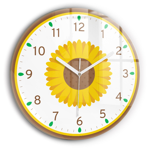 Wanduhr rund Sonnenblume