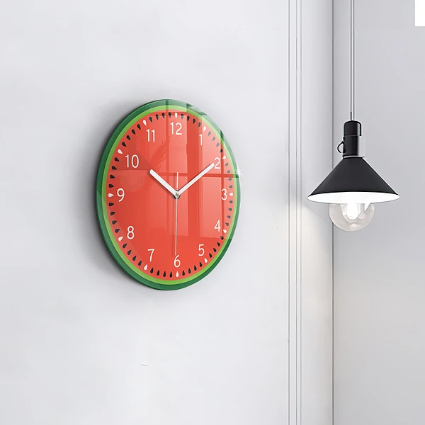 Wanduhr glas rund Süße Wassermelone