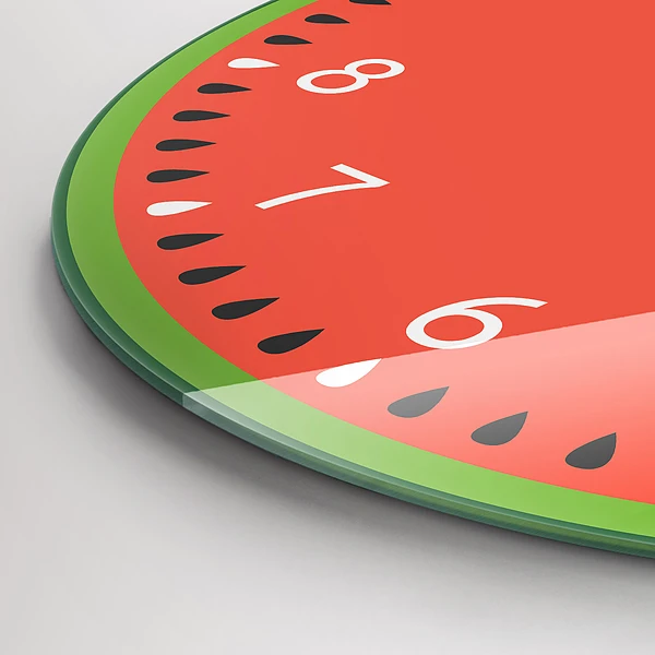 Wanduhr glas rund Süße Wassermelone