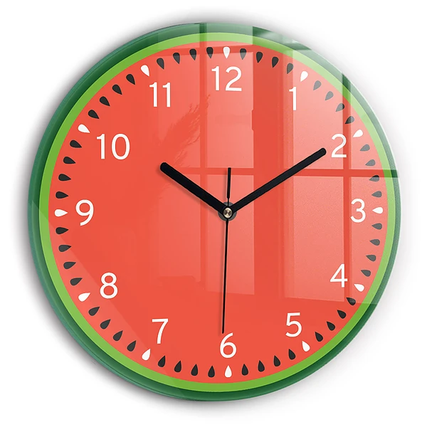 Wanduhr glas rund Süße Wassermelone