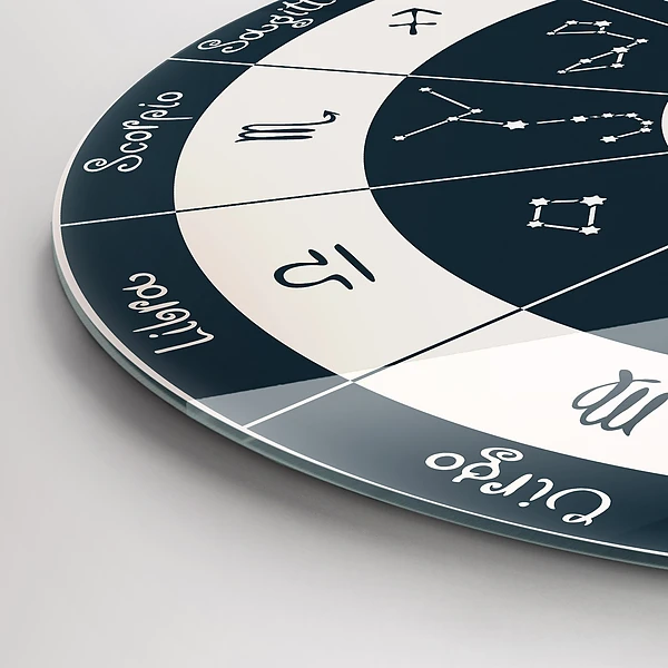Wanduhr rund Sternbilder des Tierkreises